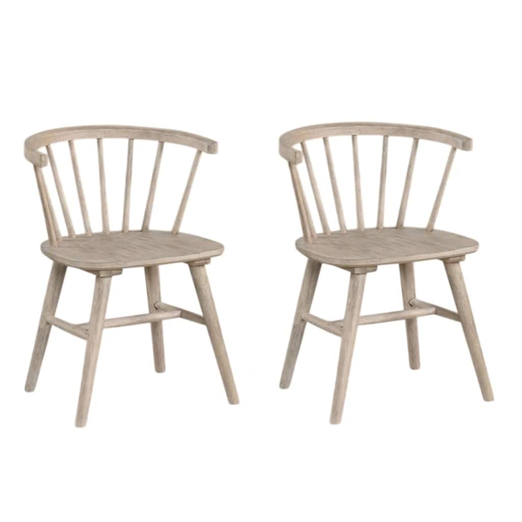 Yely Dining Chair Set of 2, Spindle Back and Shaker Legs, Black Wood