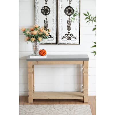 GDFStudio - Console Table with Concrete Top and Wooden Frame