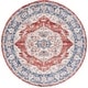 preview thumbnail 10 of 8, SAFAVIEH Luna Quynh Oriental Medallion Rug 6'7" Round - Beige/Blue Rust - Round