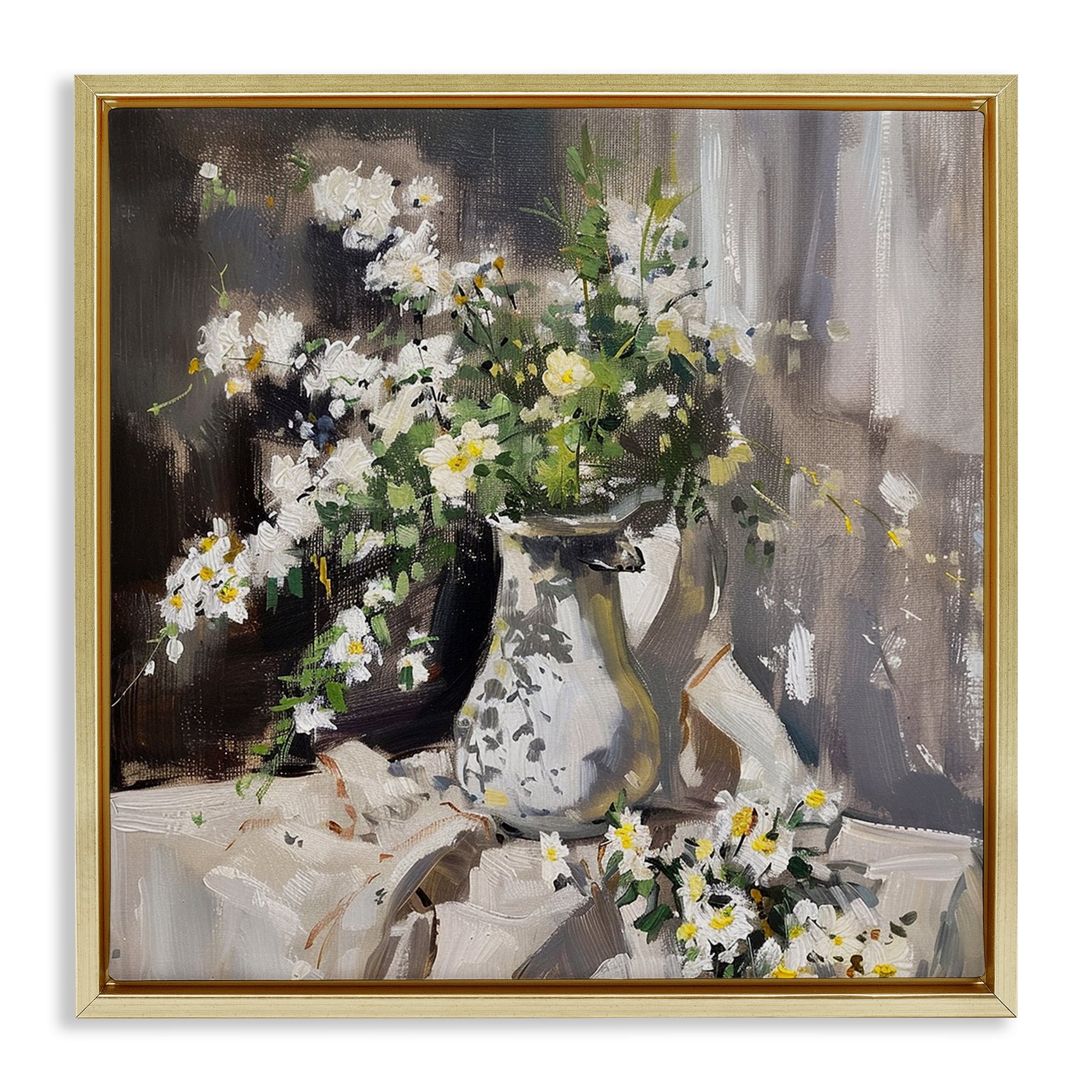 Stupell Late Day Sun on Vase Framed Floater Canvas Wall Art Design By Walker Noble