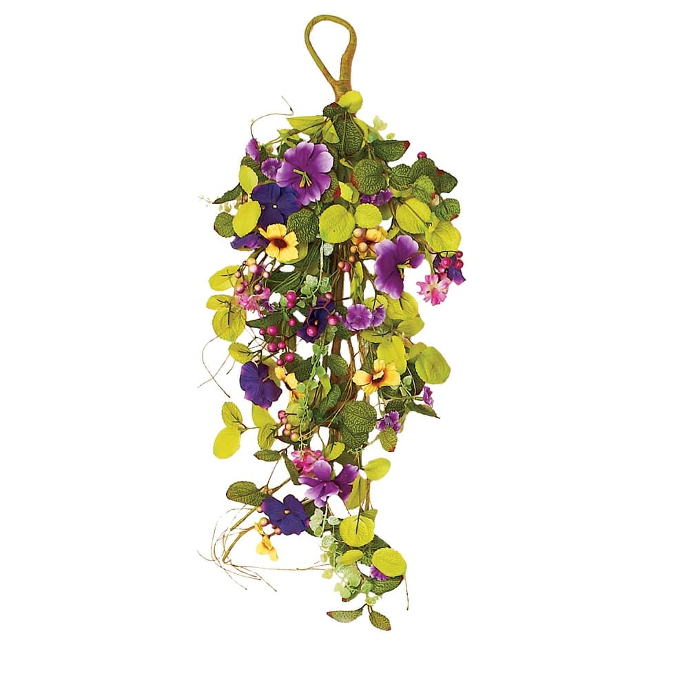 24" Mixed Teardrop with Pansy, Purple - 24