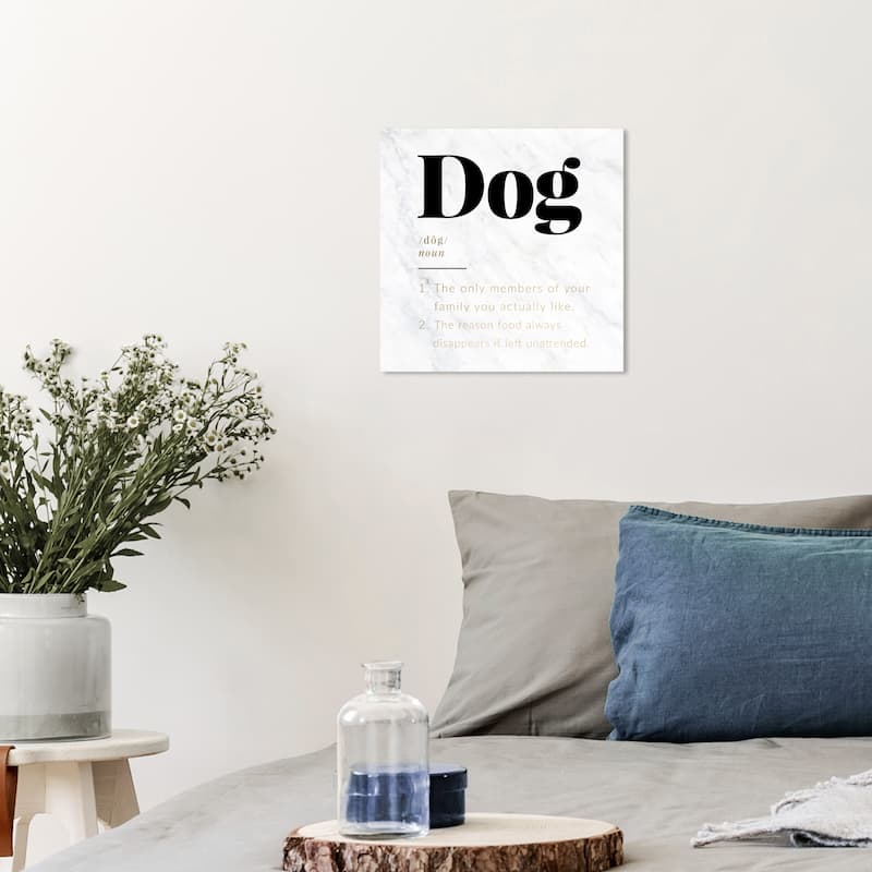 Wynwood Studio Canvas Animals Dog Definition Black and Modern & Contemporary Wall Art Canvas Print - 12 x 12