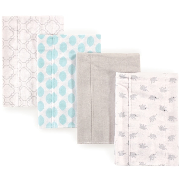 slide 1 of 1, Luvable Friends Baby Cotton Flannel Burp Cloths 4pk, Elephant, One Size - One Size Elephant