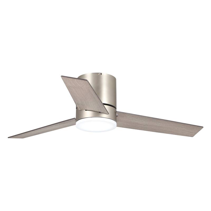 48 inch Modern 3-Blade Wooden Flush Mount Ceiling Fans with Light and Remote
