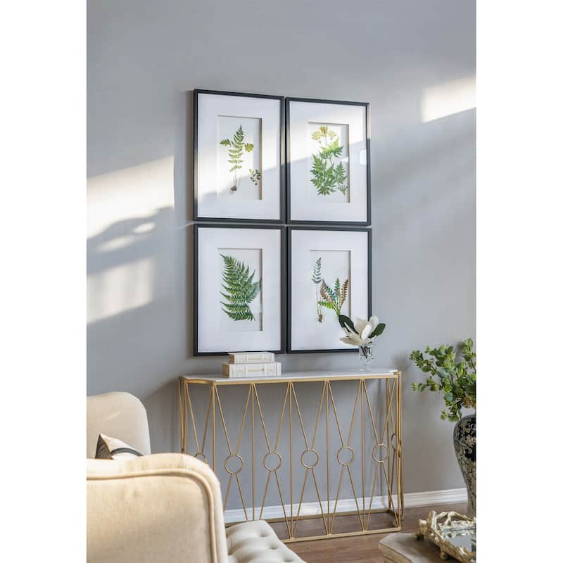 Set of 4 Botanical Black And White Fern Wall Art