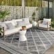 preview thumbnail 1 of 12, Alexander Home Renee Modern Trellis Indoor / Outdoor Rug 11'-6" x 15' - Denim / Ivory