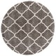 preview thumbnail 36 of 145, SAFAVIEH Hudson Shag Ariola Trellis 2-inch Thick Rug 5'3" Round - Grey/Ivory