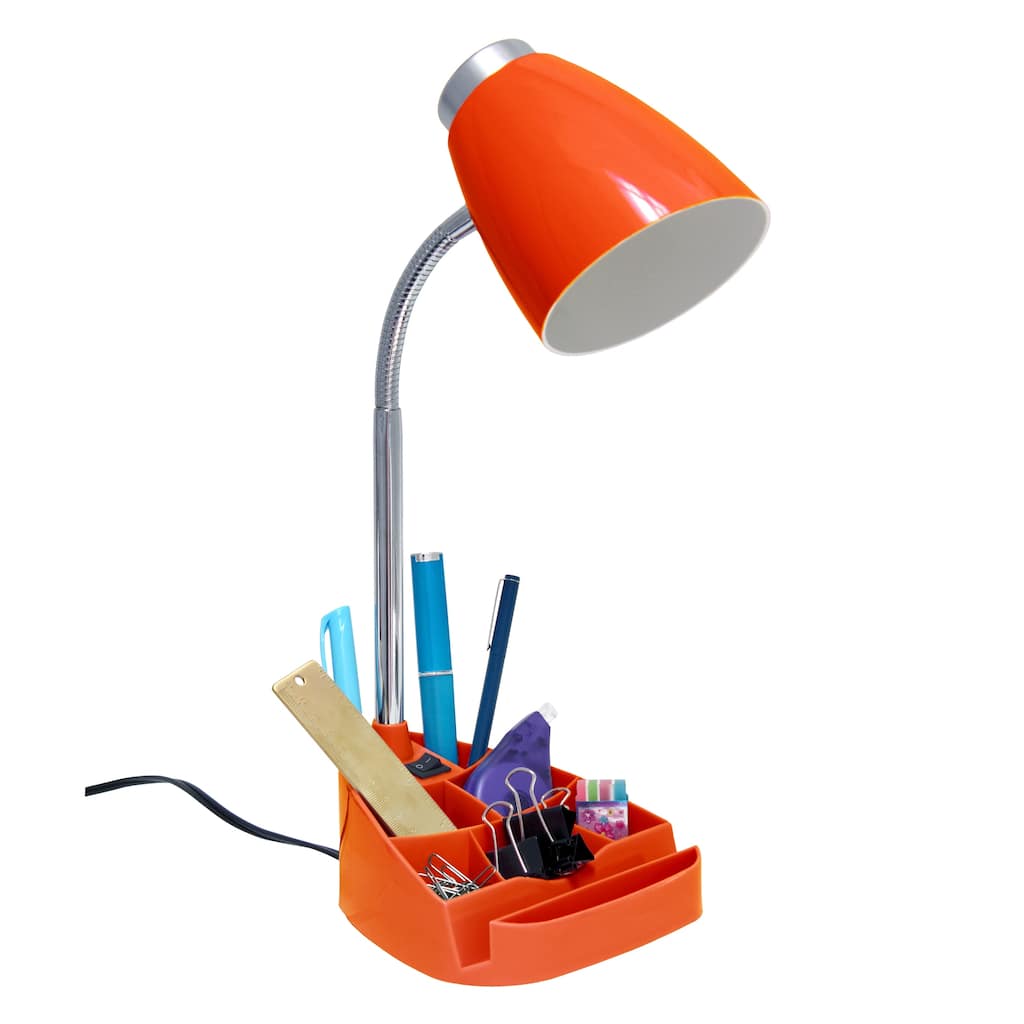 Gooseneck Organizer Desk Lamp with iPad Stand - 18.5" - Orange