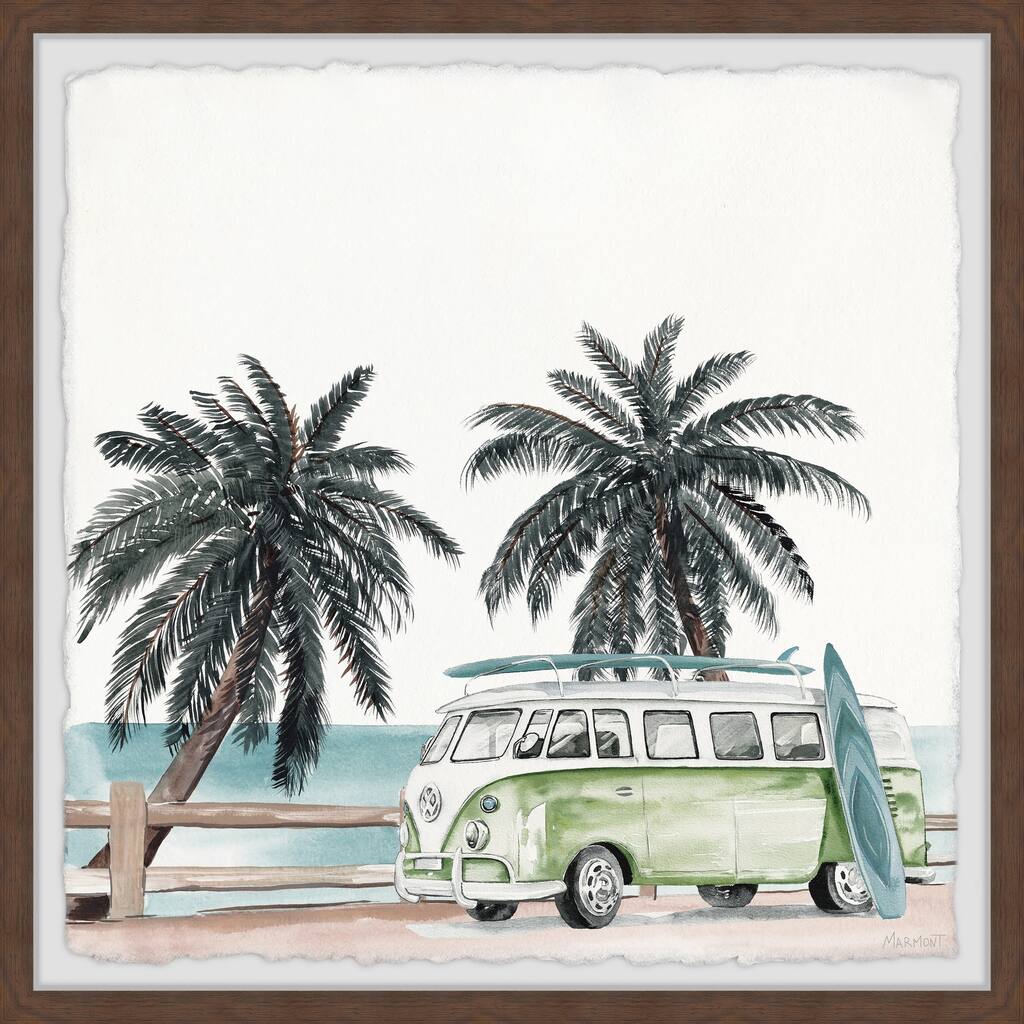 'Vintage Camper Van' Framed Painting Print