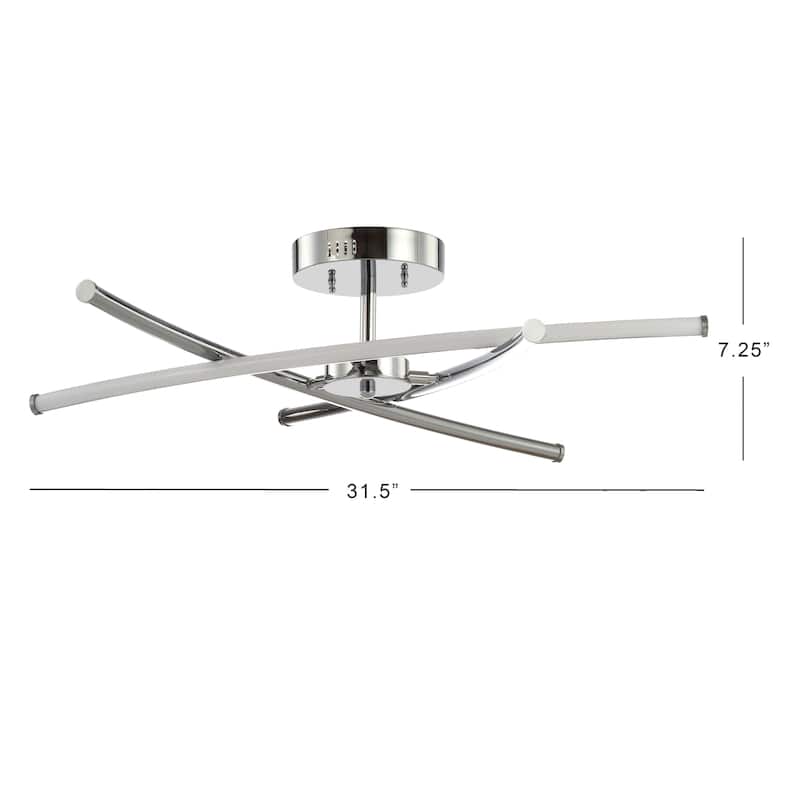 Orion Modern Metal Integrated LED Semi Flush Mount, by JONATHAN Y
