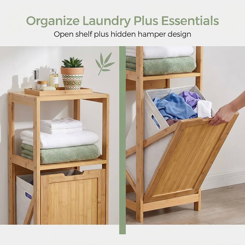 Tilt-Out Laundry Cabinet with Removable Hamper - 14.4"L x 13"W x 38.8"H