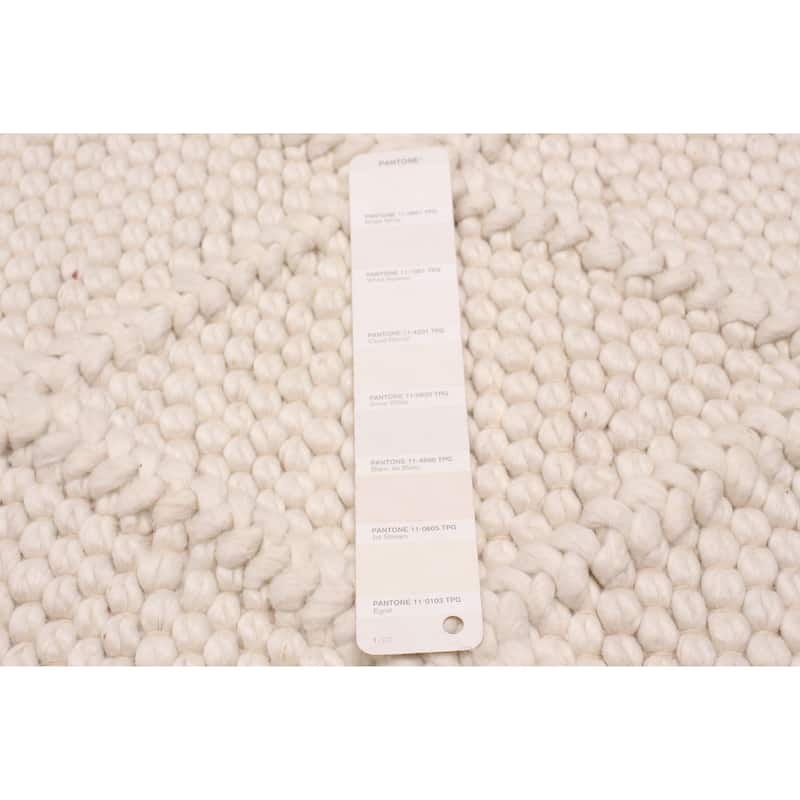 ECARPETGALLERY Braid weave Sienna Cream Wool Rug - 2'3 x 9'7