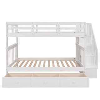 Full Wood Bunk Bed with Drawers & Stairs - Perfect for Kids' Rooms