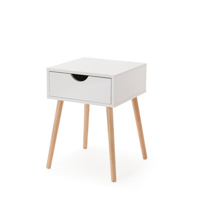 Yak About It® Easy Built Side Table - White by DormCo - 1-drawer