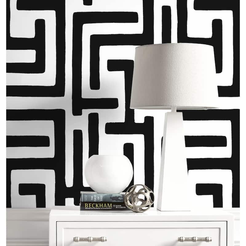 NextWall Graphic Maze Peel and Stick Wallpaper