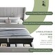 preview thumbnail 3 of 8, Queen Upholstered Platform Bed with Headboard and Large Storage Compartment