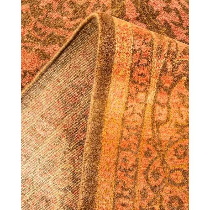 Overton Hand Knotted Wool Traditional Oriental Yellow Area Rug - 6' x 9'
