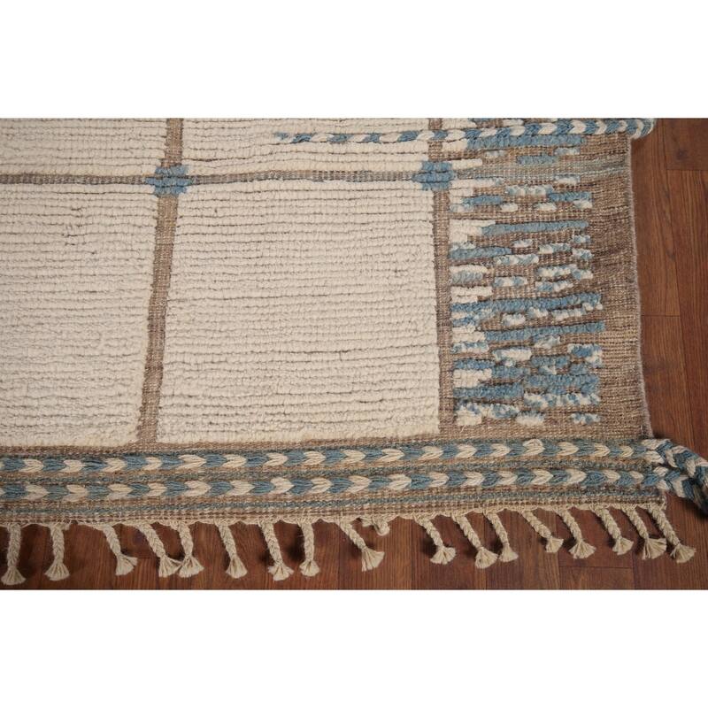 All-Over Moroccan Modern Area Rug Handmade Wool Carpet - 6'0"x 9'6"