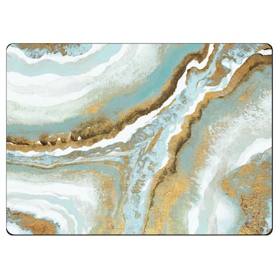 Cala Home Hardboard Placemats - Teal Agate - Set of 4 - 15.5x11.25x.216