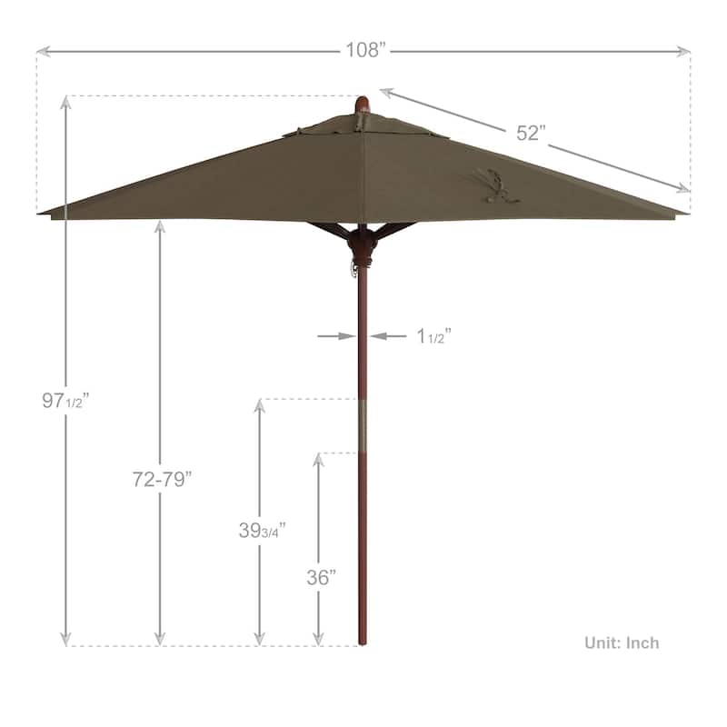California Umbrella 9-ft. Round Marenti Wood-framed Olefin Patio Umbrella (No Base)