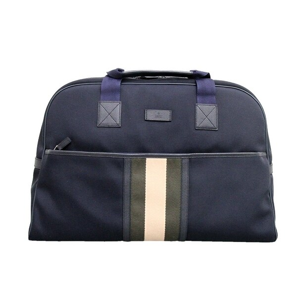 Shop Gucci Men&#39;s Navy Blue Fabric Web Duffle Travel Bag 282511 4188 - One size - Free Shipping ...