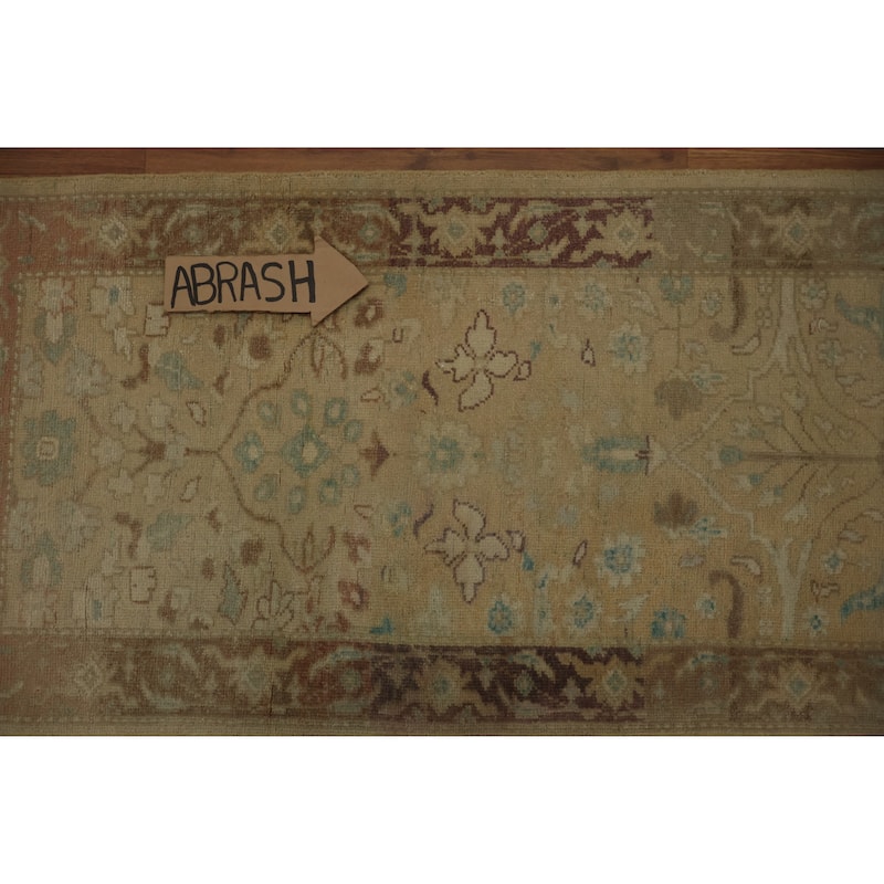 Hand Knotted Oriental 100% Wool Carpet Traditional All-Over Beige & Ivories Ziegler Area Rug - 3' 10'' X 2' 0''