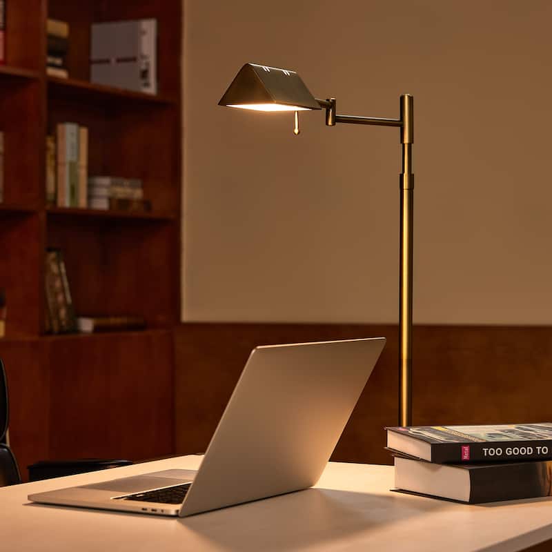 56" Dimmable LED Task Floor Lamp with Adjustable Height Swing Arms 3 Color Temperatures