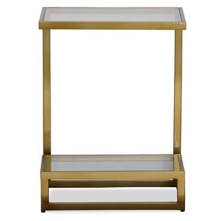 Uttermost Musing Brushed Brass Accent Table - 18"W x 24"H x 12"D