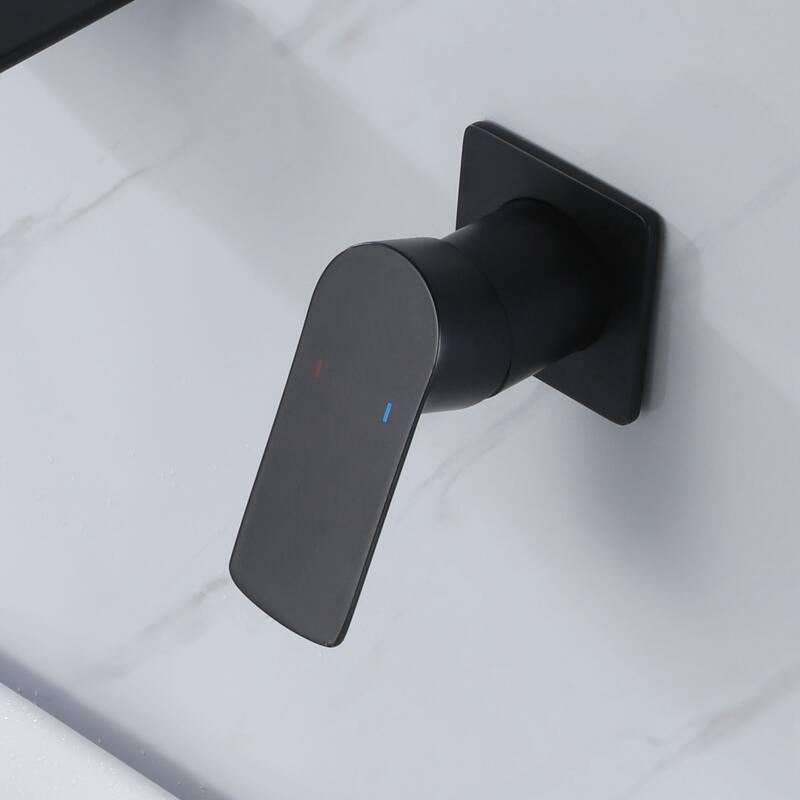 Square Double Hole Single Handle Waterfall Bathroom Basin Faucet