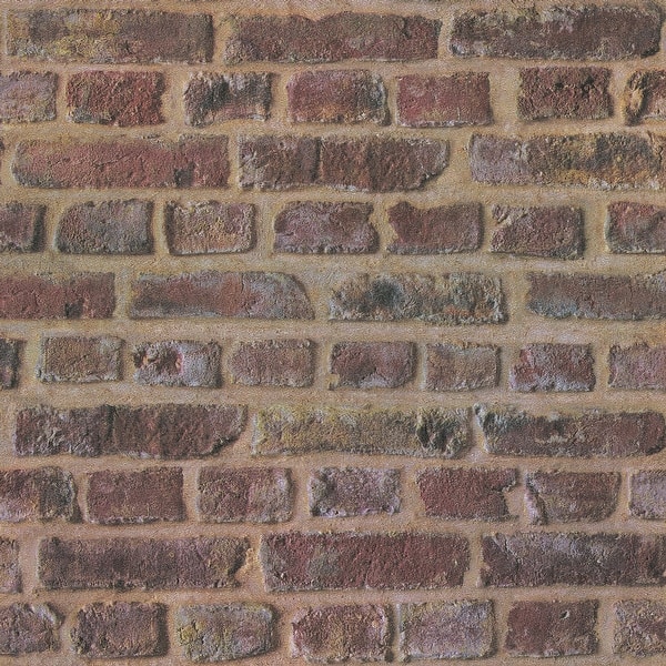 slide 2 of 4, Galerie Wallcoverings Bricks and More Collection Realistic Brickshire Residents Matte Finish Vinyl on Non-woven Wallpaper Roll 33-feet long x 21-inches wide - Red