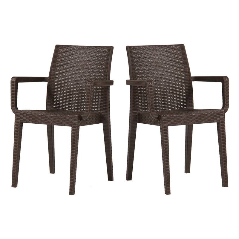 Siena Set of 4 Stackable Armchair-Brown