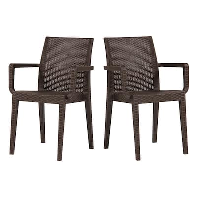 Siena Set of 4 Stackable Armchair-Brown