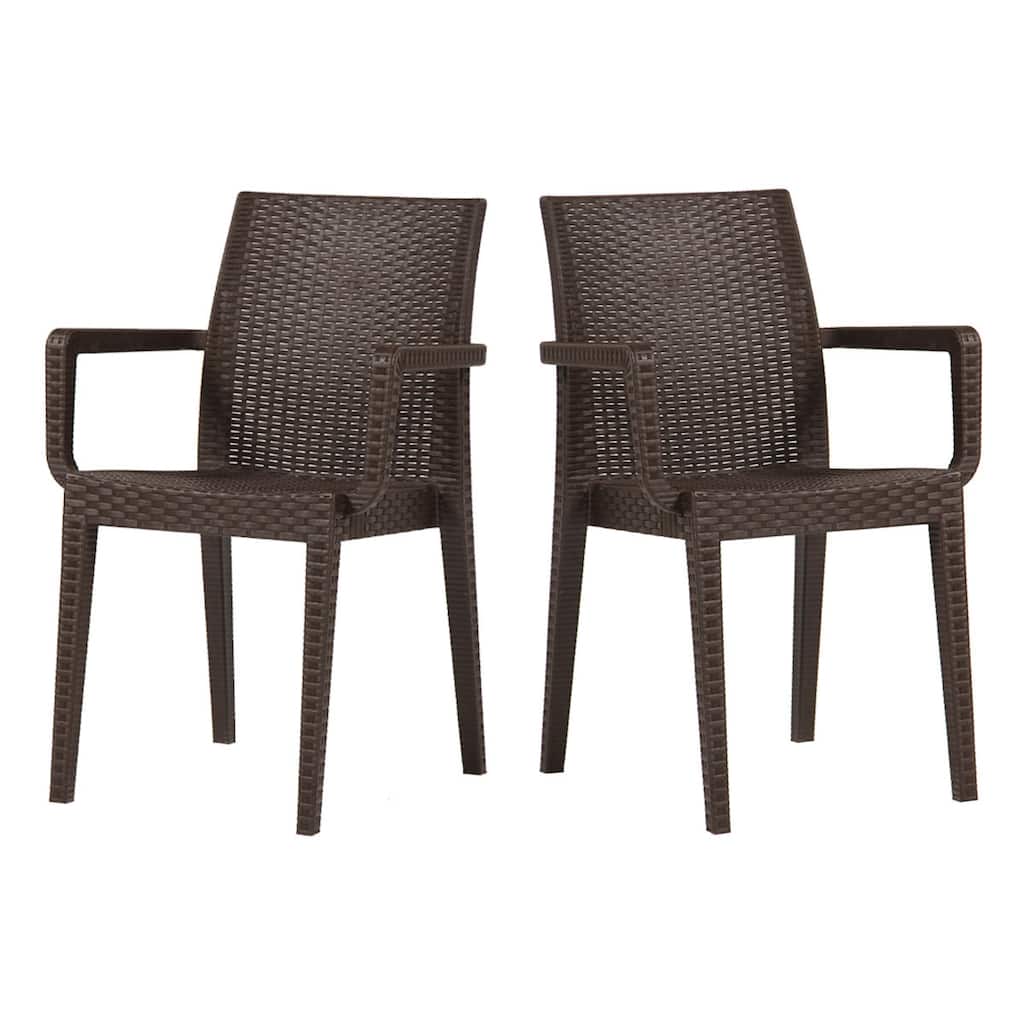 Siena Set of 4 Stackable Armchair-Brown