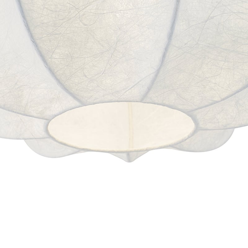 Round Pleated Lantern White Silk Flush Mount Ceiling Light