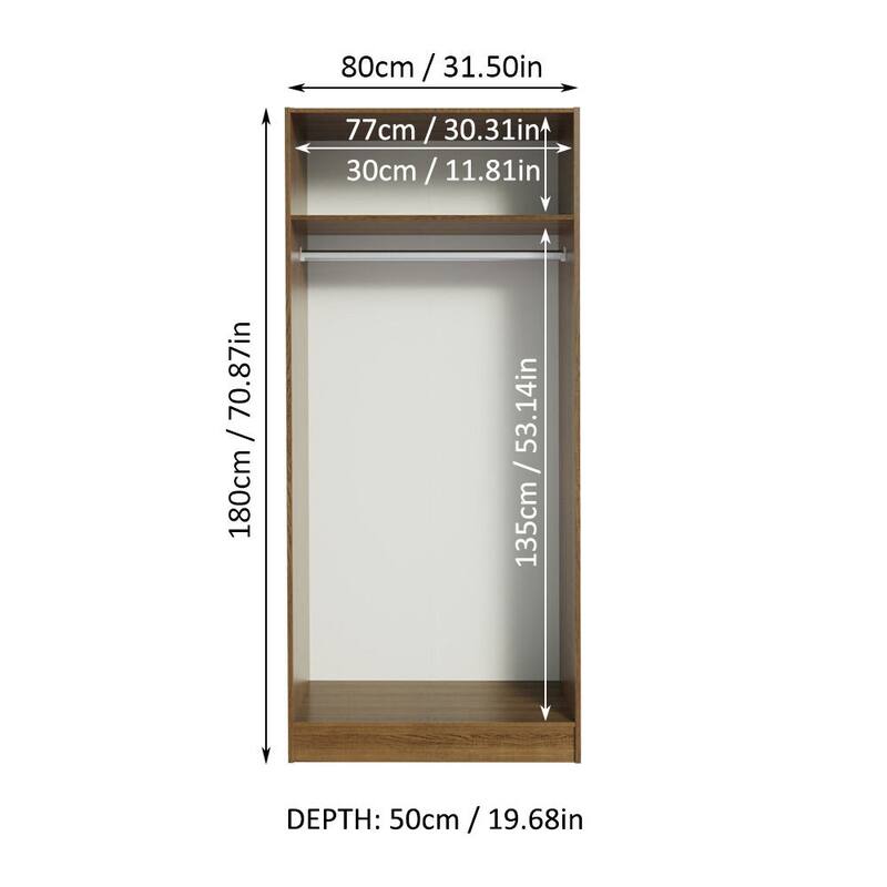 Madesa 2 Door Storage Cabinet with Ample Shelf Space 31"L Utility Armoire Closet Entryway and Bedroom Organization Unit