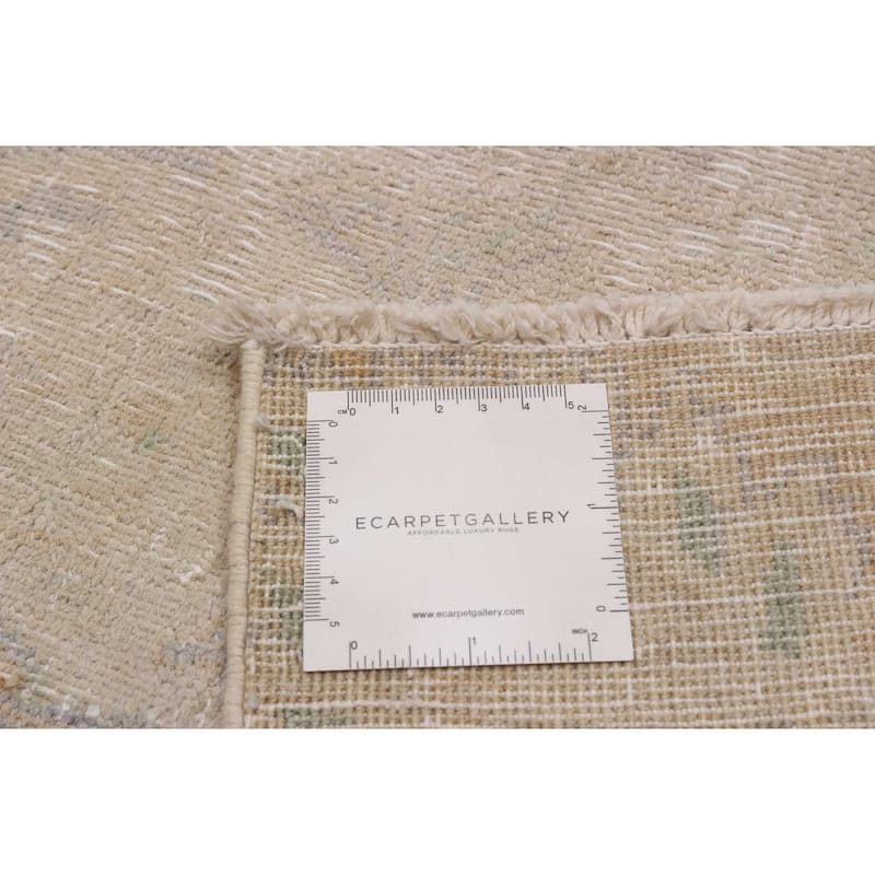 ECARPETGALLERY Hand-knotted Antalya Vintage Khaki Wool Rug - 8'4 x 11'5