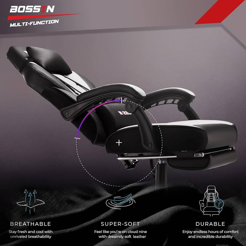 BOSSIN Racing Style Gaming Chair,300 lbs Big and Tall gamer chair High Back Computer Chair