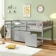 preview thumbnail 15 of 21, Twin Size Low Loft Bed with 3 Drawers with Ladder and Full-length Guardrails