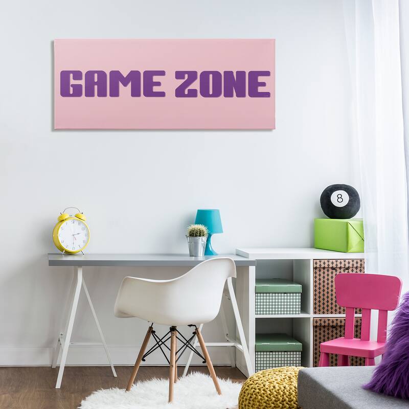 Stupell Game Zone Purple & Pink Canvas Wall Art Design By Yass Naffas Designs