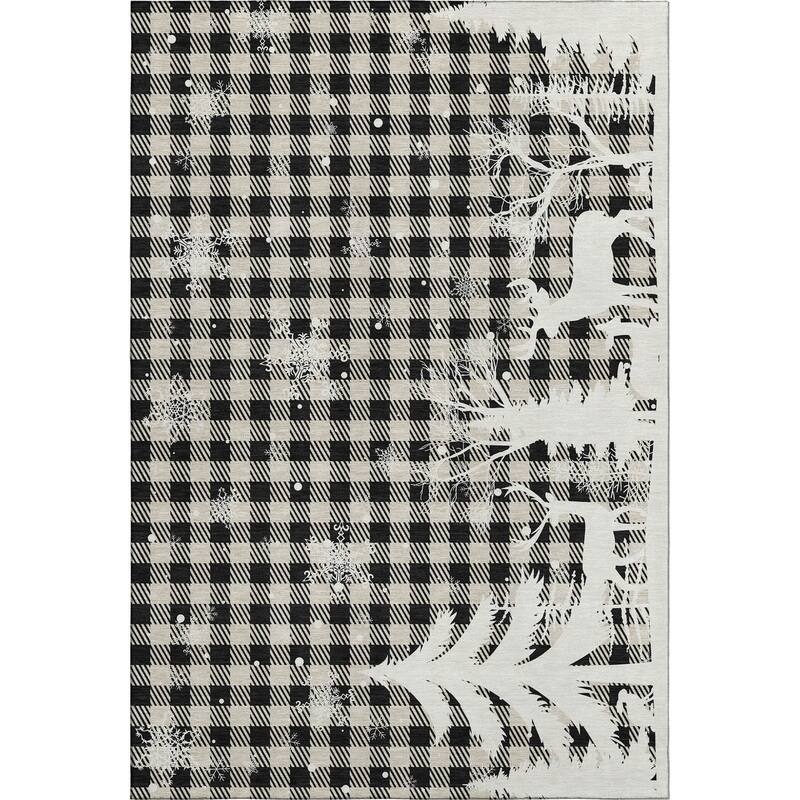 Premium Washable Super Soft Winter Reindeer Tree Mayfield Rug