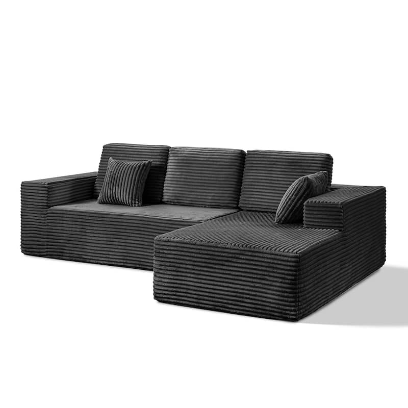 Oversized Loveseat Chaise Lounge Chair Indoor Comfy Deep Seat Sleeper Couch - 1 Set