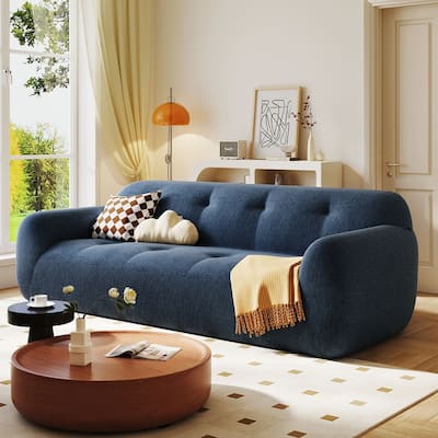 Full Sponge Compression Design Chenille Fabric 3-Seater Sofa with Tufted Style