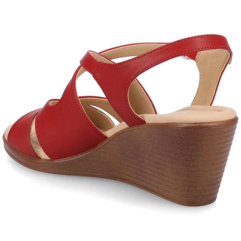 Journee Women's KedzieII Medium and Wide Width Wedge Sandals