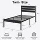 preview thumbnail 19 of 28, VECELO Twin Size Kids Bed Frames Set with Headboard and Footboard 2-Pack Wooden Rail Headboard Kids Bed