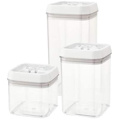 Rev-A-Shelf Set of 3 Clear Plastic Containers with Locking Lids