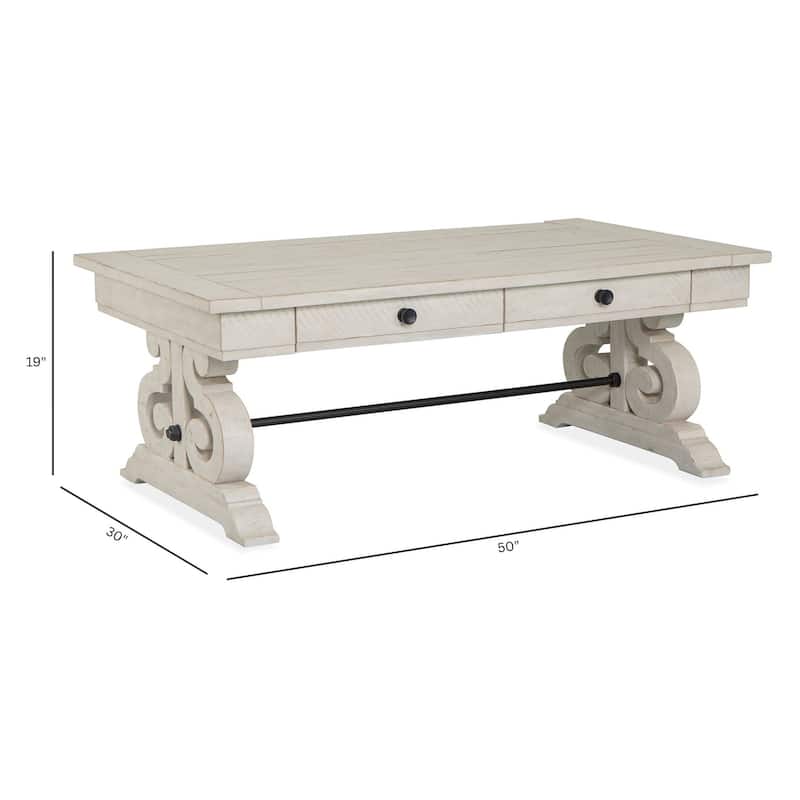 Magnussen Home Bronwyn Alabaster Rectangular Cocktail Table - 50''W x 30''D x 19''H