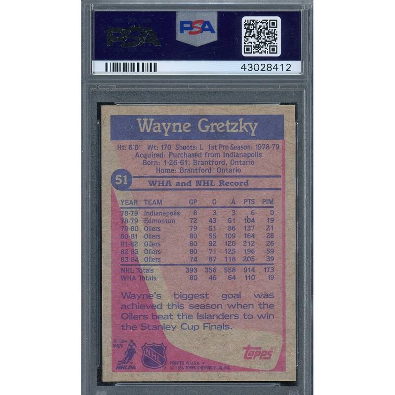 Wayne Gretzky 1984 Topps Hockey Card #51 Graded PSA 7 - 8'6" x 11'6"