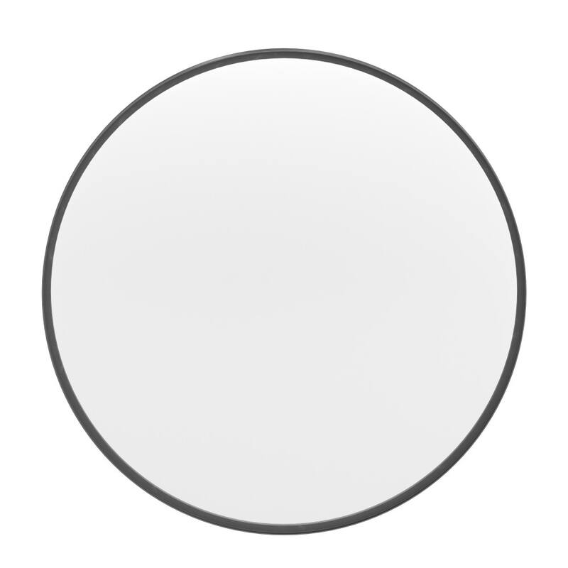 Wall Mount Shatterproof Round Accent Wall Mirror with Metal Frame