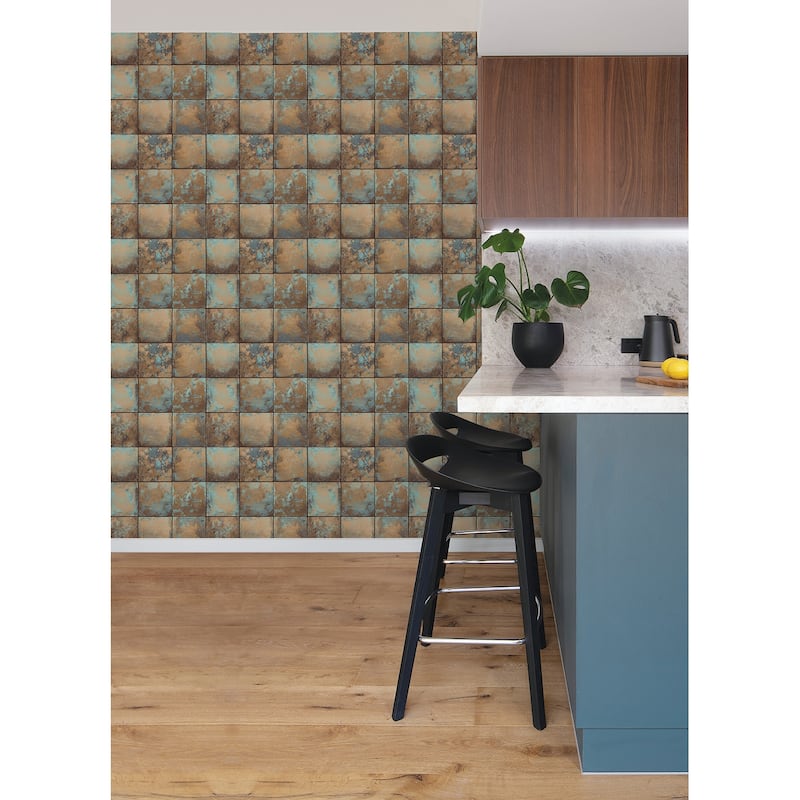 NuWallpaper Metal Sheet Copper Peel and Stick Wallpaper
