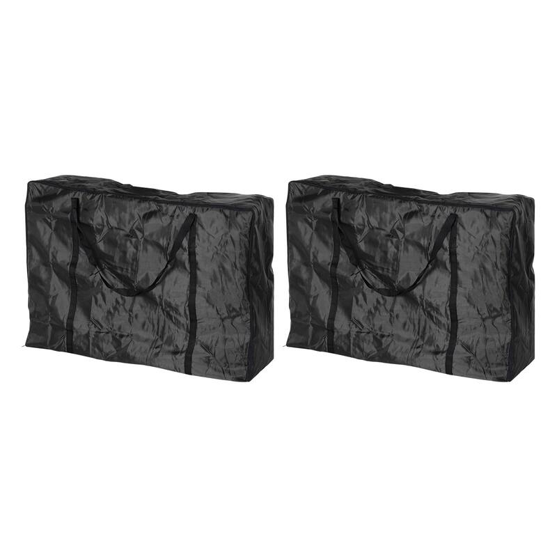 2x Outdoor Chair Storage Bag Carry Seat Bag Folding Lounge Chair Cover - Black